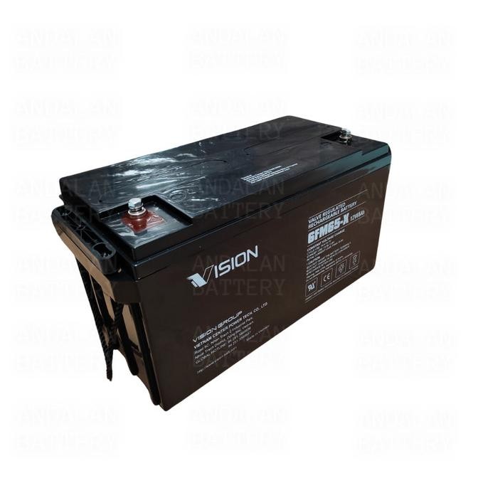 Murah Baterai UPS Aki Kering VISION 12V65Ah/VRLA 6FM65X / AKI UPS 12V 65Ah Non COD