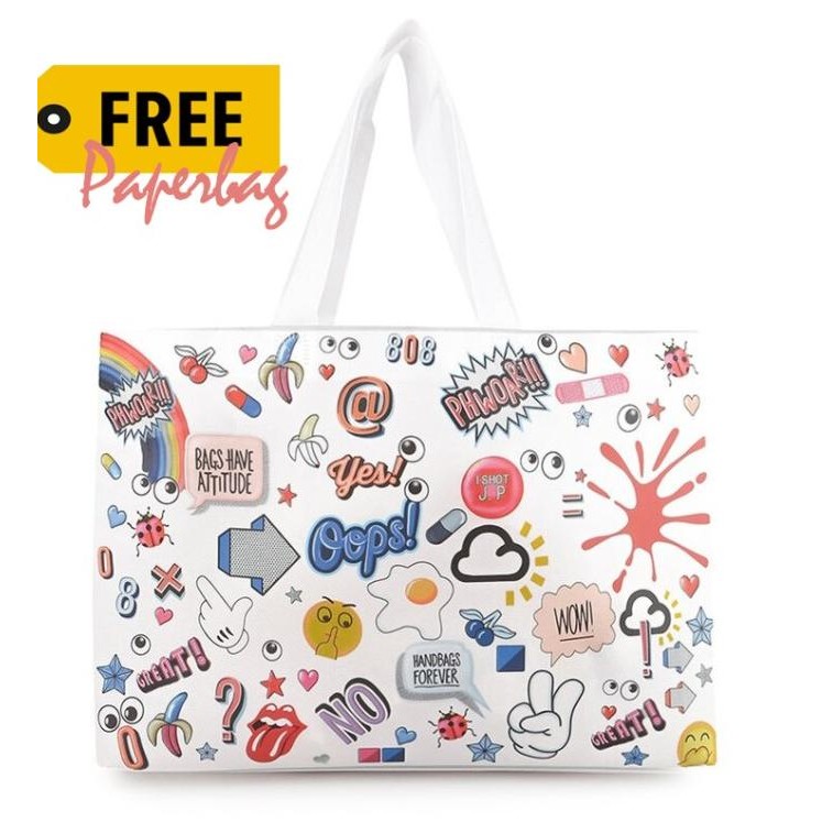 Promo Huer ~ Laudya Eye Theme Printed Shoulder Bag 9454-208Pink