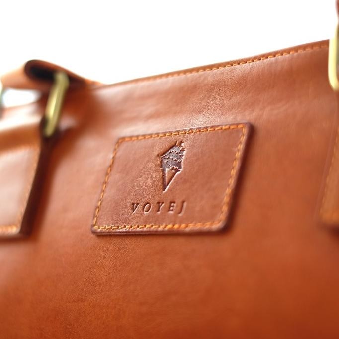 Sale Voyej Grote Ii Tote Bag Leather Canvas Brown - Tas Kulit Unisex