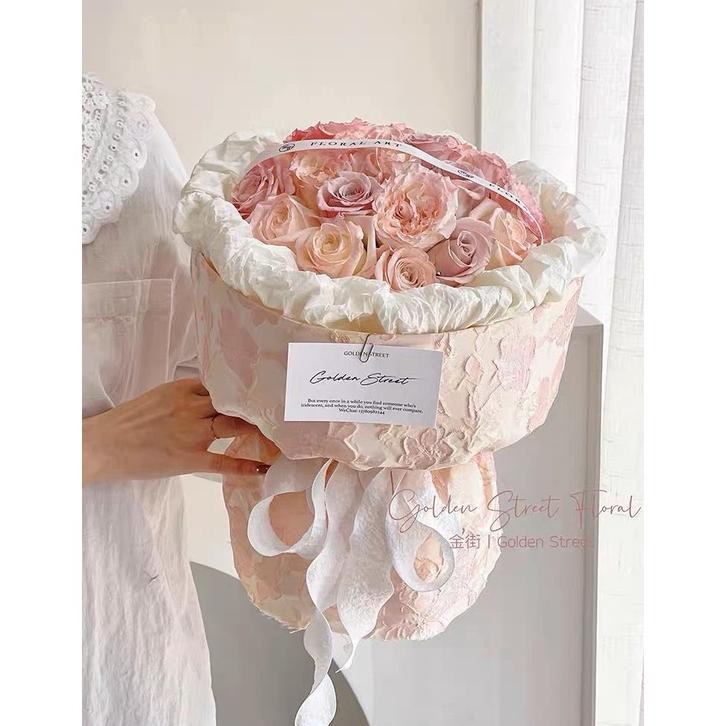 

VIRAL [1ROLL/9METER] Korea Ribbon Wave / Pita buket bunga / Pita kado / Flower bouquet ribbon roll Aza-125