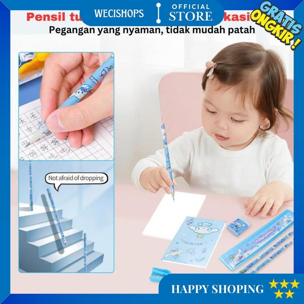 

Pensil Anak Set 7 In 1 Atk Anak Sekolah / Alat Tulis Anak Sekolah / Kado Souvenir D Gratis Ongkir