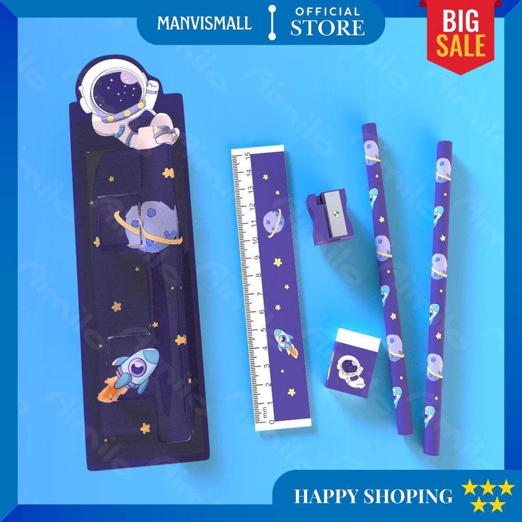 

Aimilo - 5In1 Pensil Set Alat Tulis Anak Lucu Dan Penghapus Untuk Tempat Pensil Buku Tulis Sekolah D Promo 4.4