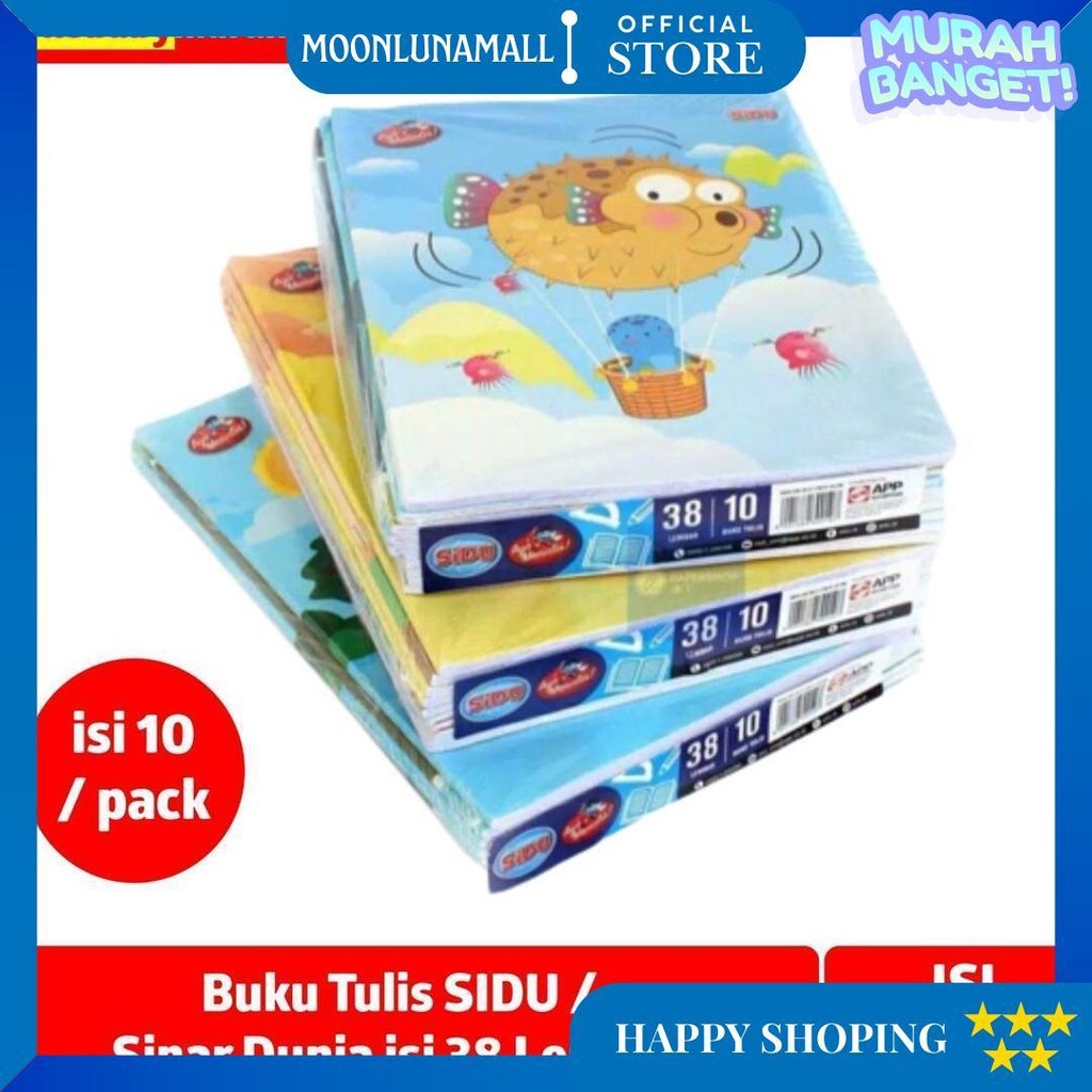 

(1Pak) Buku Tulis Sidu 38 Buku Sinar Dunia 38 Lembar 1 Pack Isi 10 Pcs / Buku Sidu 38 D Cod