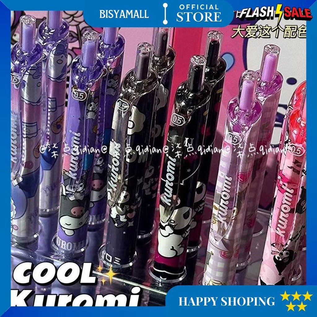 

Kt Cat Kuromi Menekan Pena Gel/1 Pak Berisi 6 Pulpen Gel Kartun/Pena Gel Mekanik Pola Lucu-0,5Mm Hitam D Cod