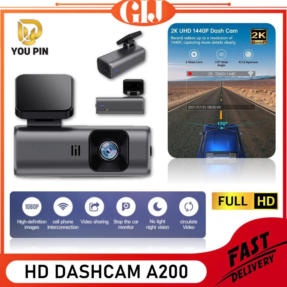 YOU PIN DASHCAM MOBIL 1080P HIDDEN WIFI RECORDER DASHCAM KAMERA MOBIL A200