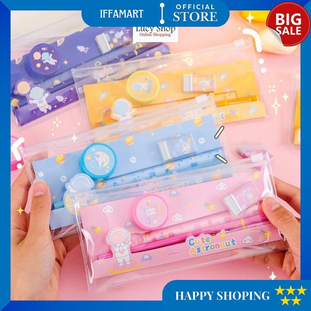 

Set Alat Tulis Sekolah Karakter Astronot 5 In 1 Lucu Cute Stationery Free Pouch D Promo 4.4
