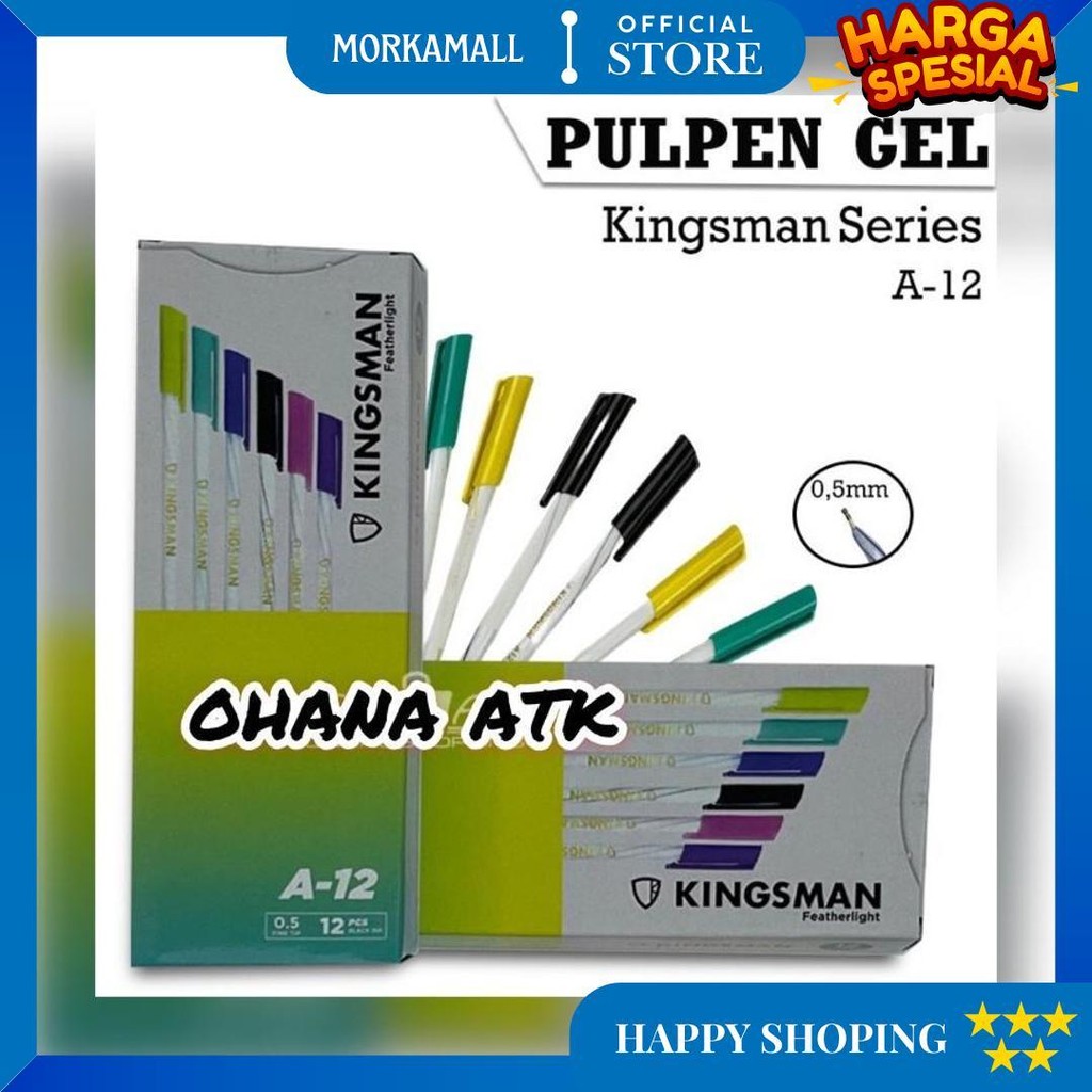 

(1Pak) Kingsman - Promo 12 Pcs Pulpen Bolpen Rainbow Ulir - Tinta Hitam Nevada Bolpenku Gm Spin D Gratis Ongkir