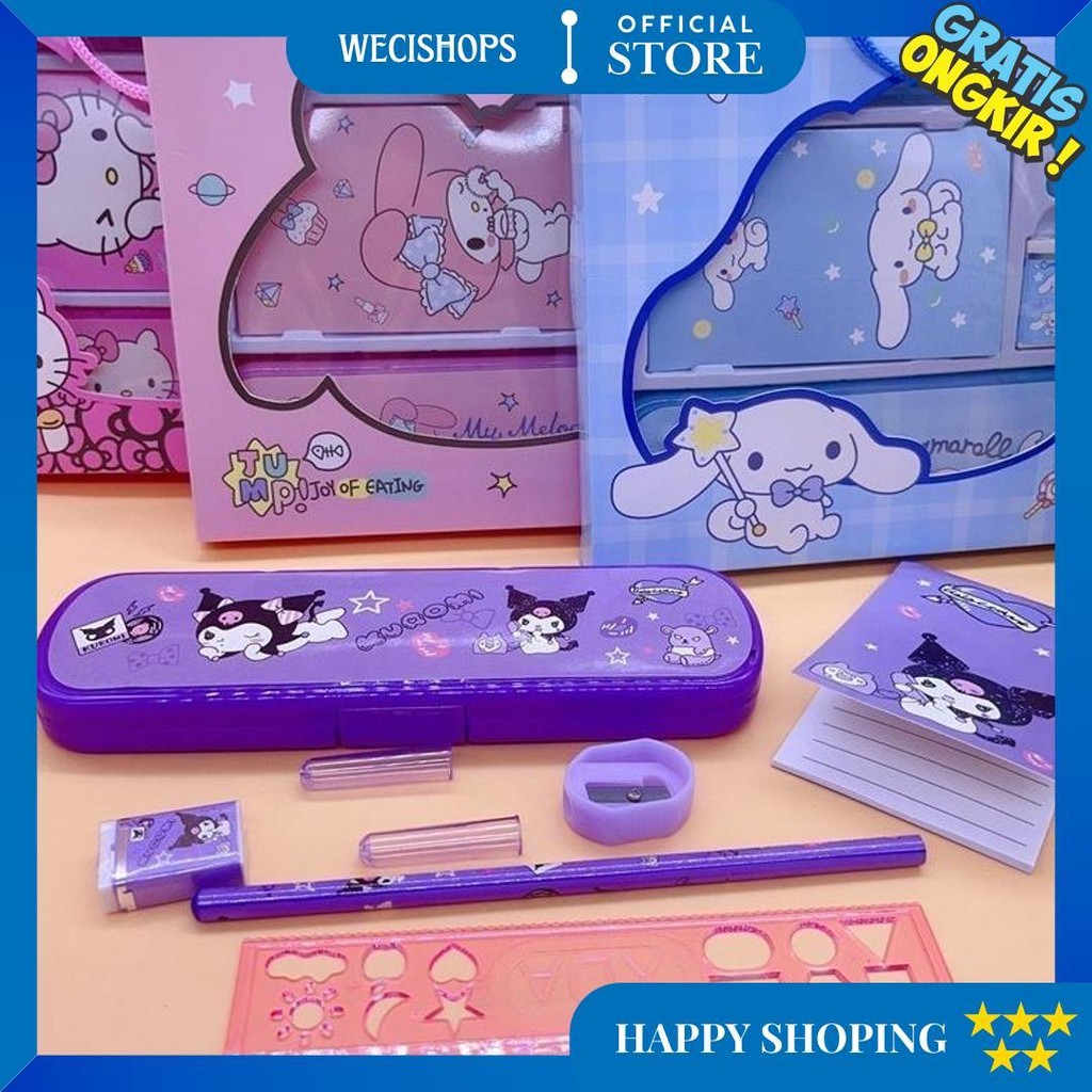 

(Yunita) (8Pcs) Set Alat Tulis Perlengkapan Sekolah Sanrio Alat Tulis 8 In 1 Tempat Pensil Penghapus Penggaris Rautan Cinnamorooll Kuromi Melody Kado Anak Sekolah D Terlaris
