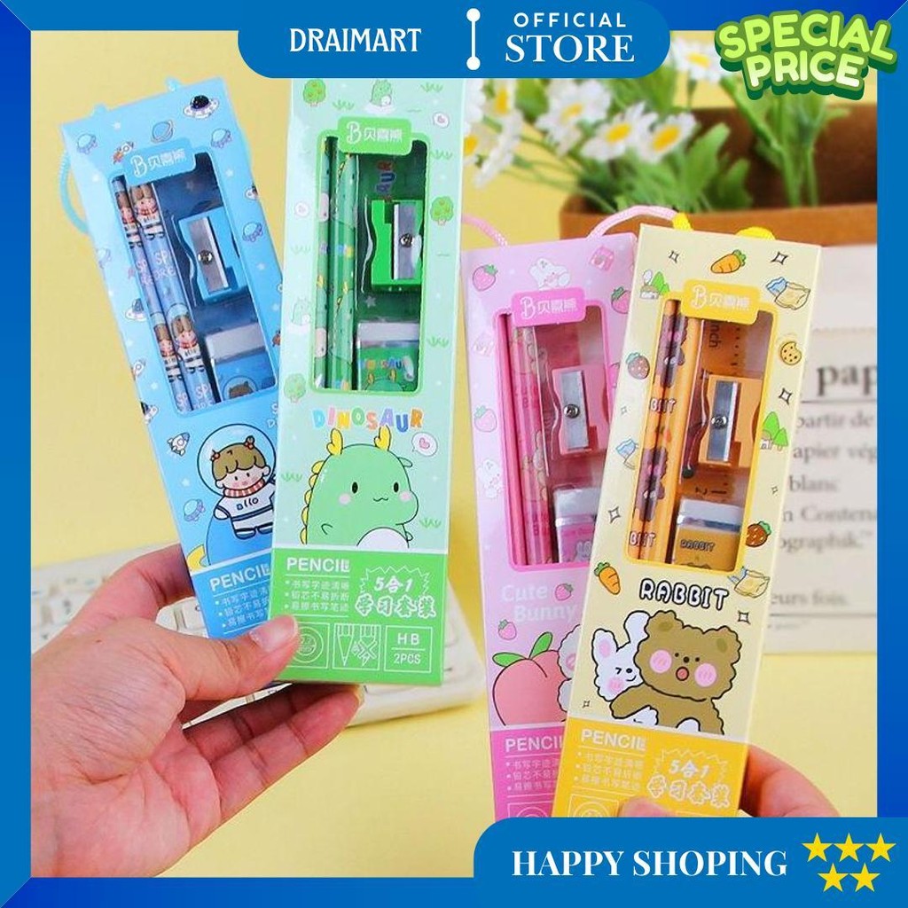 

Alat Tulis Set Alat Tulis 5-In-1/ Set Pensil Pola Kartun D Cod