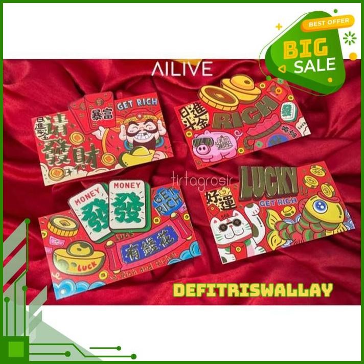 

ANGPAO MOTIF GET RICH ANGPAU PREMIUM IMLEK ISI 4PCS AMPLOP CHINESE NEW YEAR 2025 BEST PRODUK