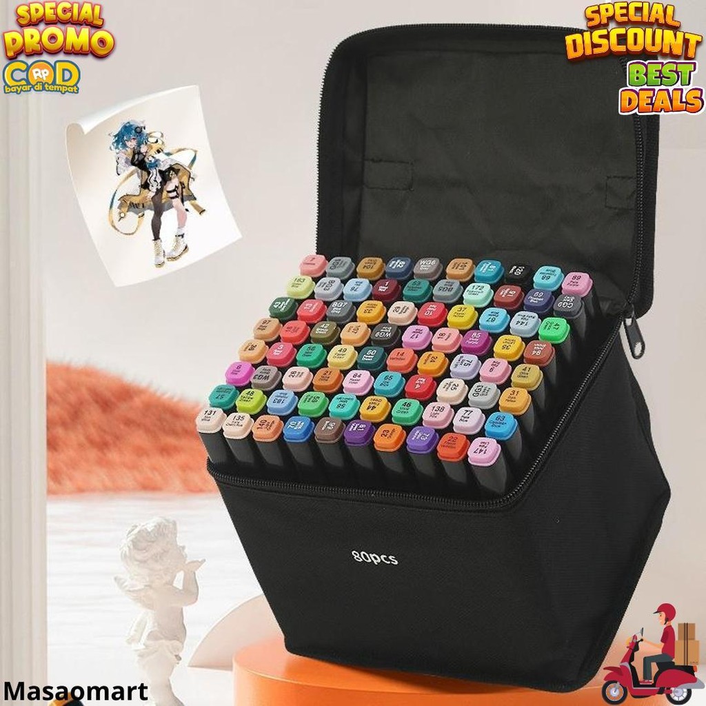 

24Pcs Spidol Touch Art Maker / Graphic Art Maker Pen Color / Spidol Warna 24 Set D Best Seller