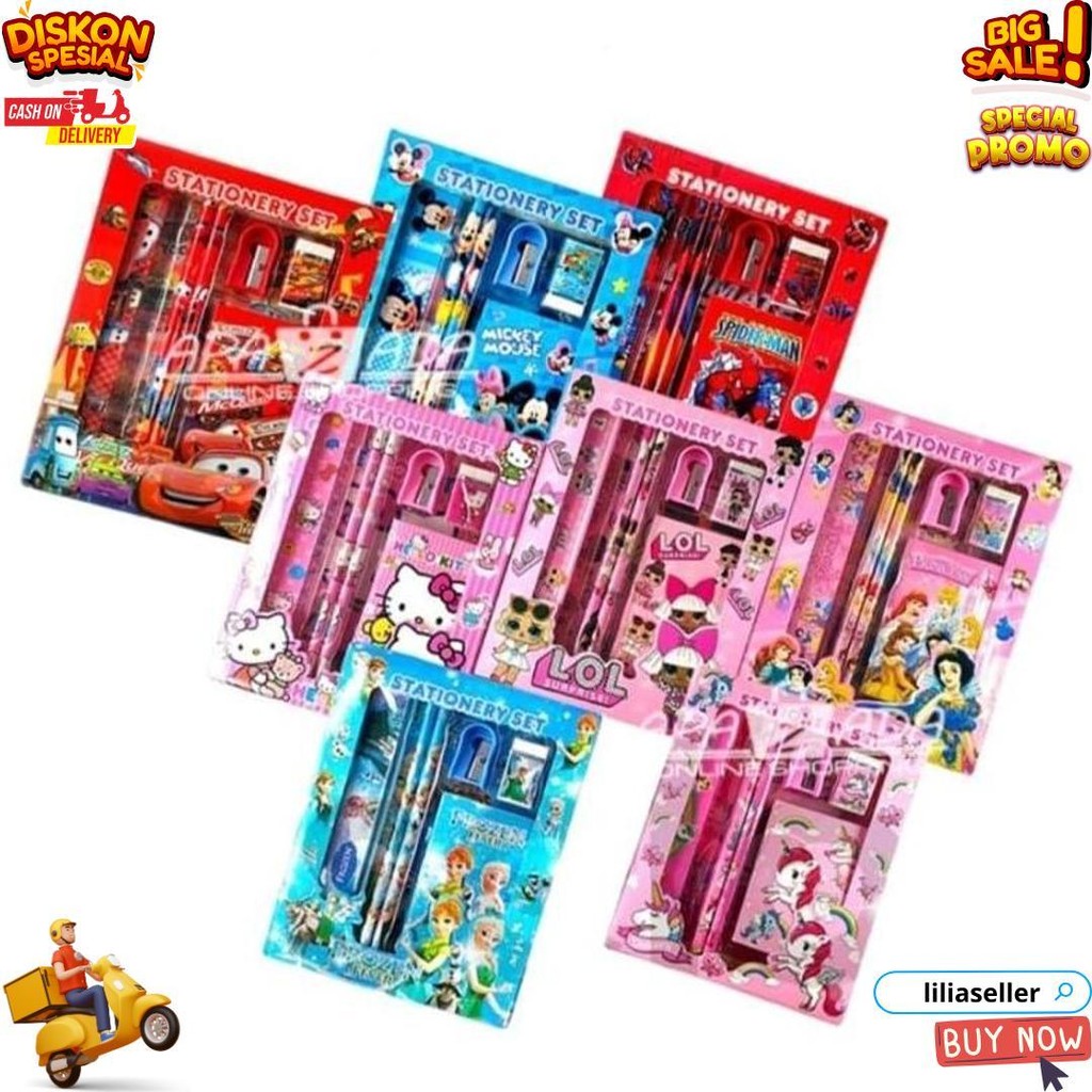 

Paket Alat Tulis Karakter Tk - Pensil Set Box Anak - Stationary Set D Gratis Ongkir