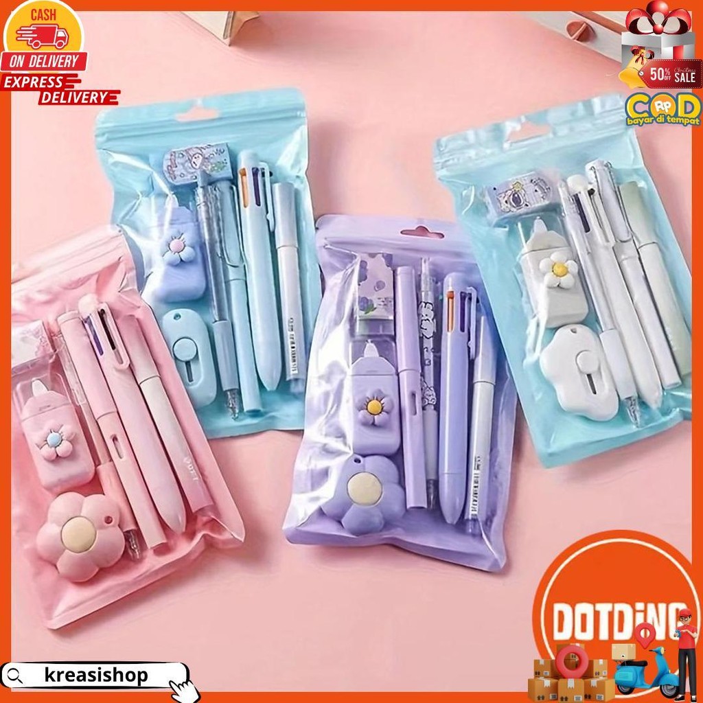 

[Cod] Set 7-Piece-Set Set Alat Tulis Kawaii Paket Hadiah Perlengkapan Sekolah Lucu Berbagai Macam Alat Tulis, Bahan Plastik Tahan Lama D Termurah