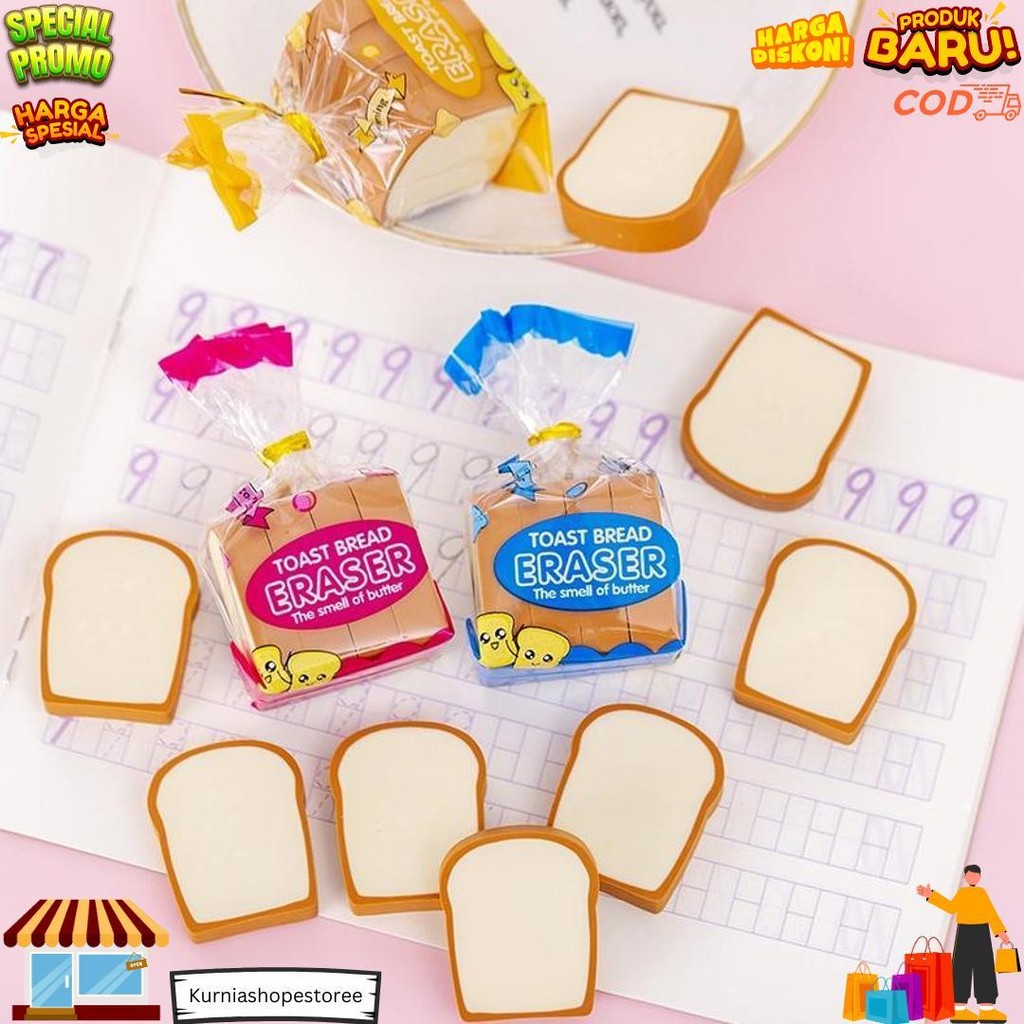 

Penghapus Pensil Karakter Roti Toast Bread Eraser D Termurah