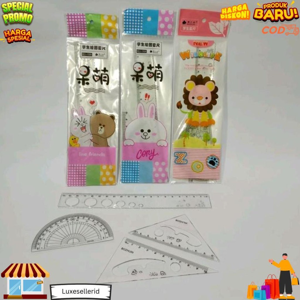 

Satu Set ( 4 Pcs ) Penggaris Set 4 In 1 Tipis 20 Cm D Promo Puncak