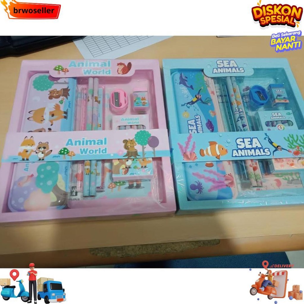 

Study Set Stationery Set Alat Tulis Sekolah Karakter Unicorn/Spiderman/Frozen/Little Pony 8015 D Termurah
