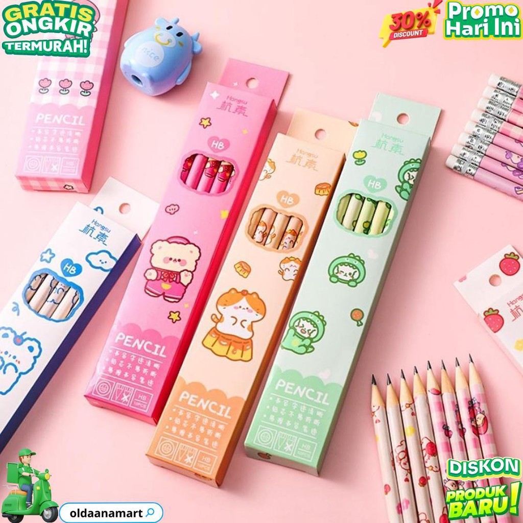 

New Pensil Tulis Hb 1 Set Isi 10 Pcs Pencil Cute D Promo 4.4