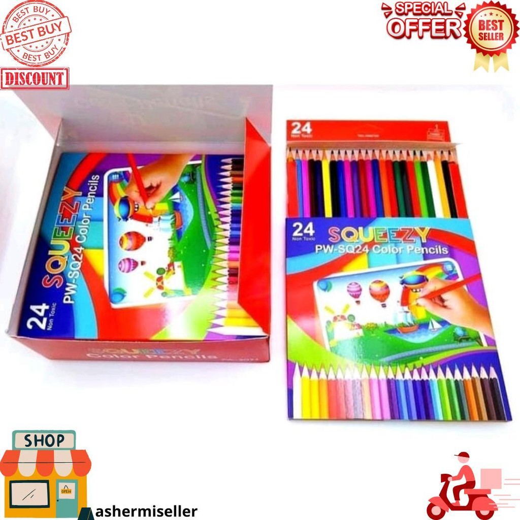 

Pensil Warna Panjang Squeezy 24 Warna / Colour Pencil Pw-Sq24 D Gratis Ongkir