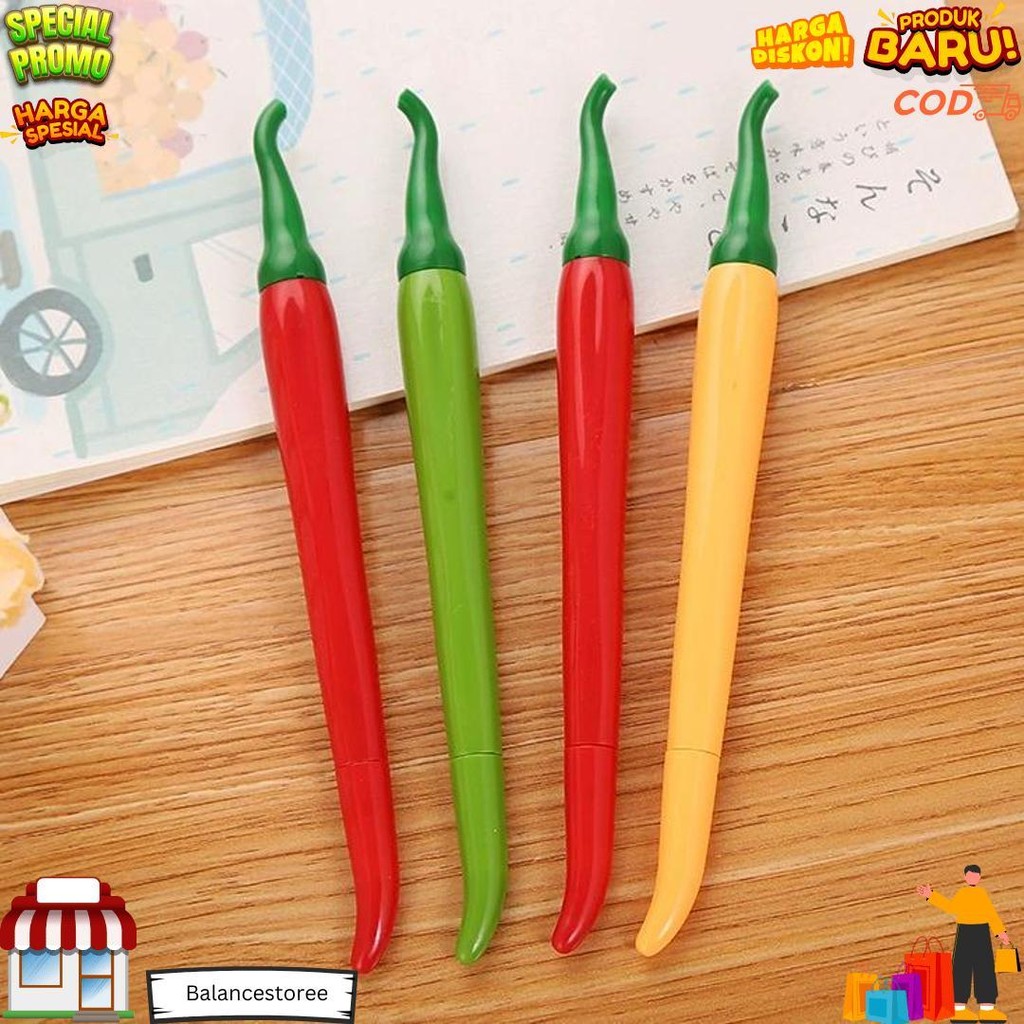 

Pkc~Atk Pulpen Model Cabai/Pen Unik/Ballpoint Lucu/Perlengkapan Kantor/Perlengkapan Sekolah D Termurah