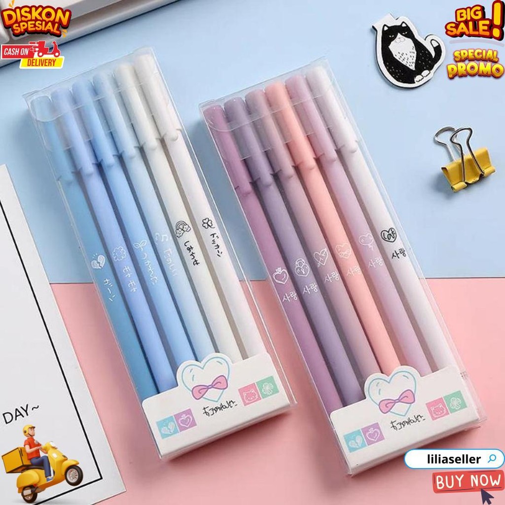 

Pulpen Netral 0.5Mm / Pulpen Tabung Jarum Warna Hitam / Pena/6 Pena Gel Pena Cair Seri Morandi D Cod