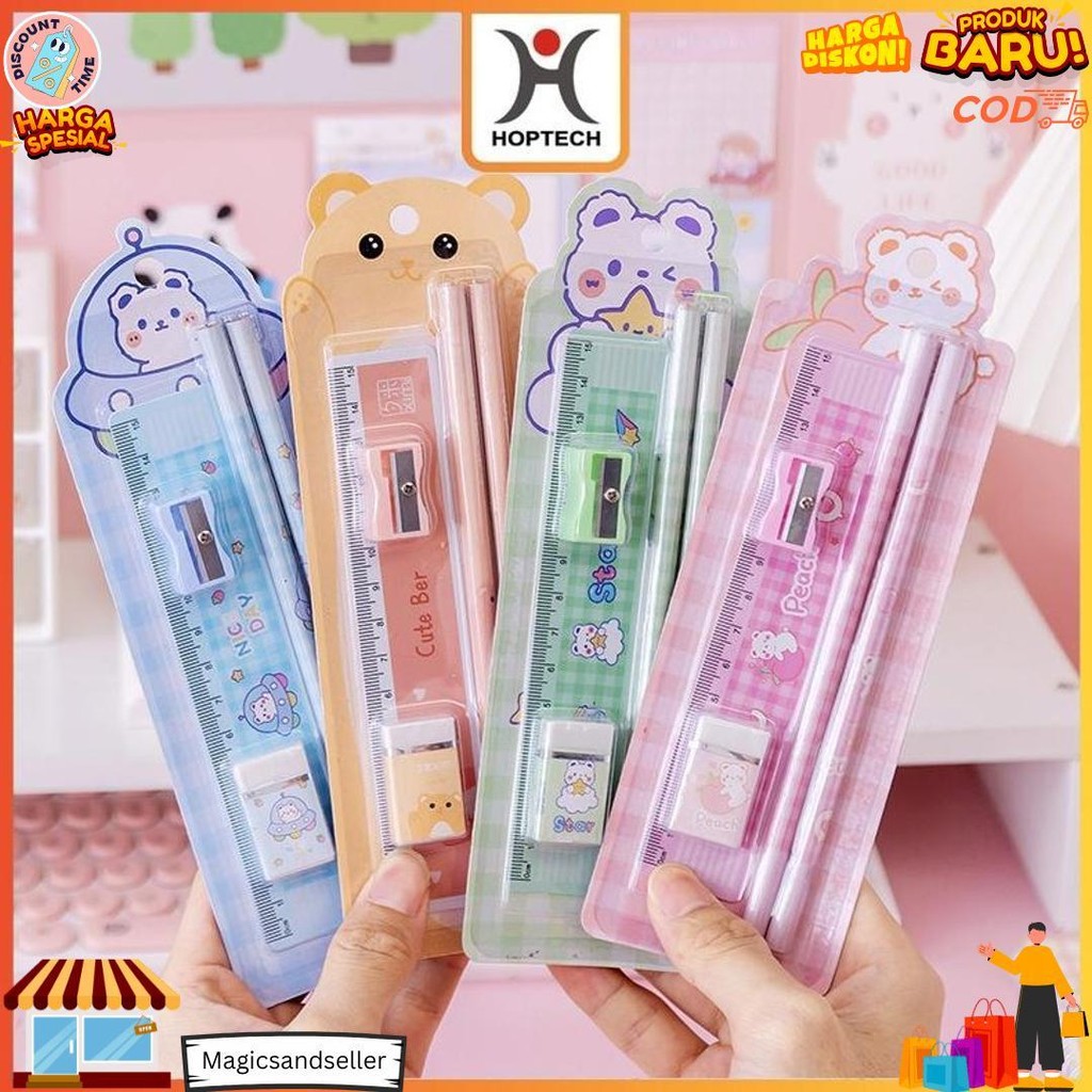 

Hoptech - Set Alat Tulis Anak Notebook Mini Buku Diary Kartun Pensil Penghapus Penggaris Sekolah D Termurah