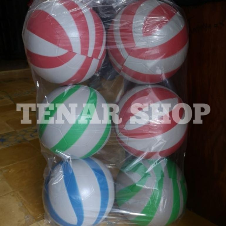 Terbaru Bola Plastik Loreng / Bola Ringan Ukuran Besar / Bola Sepak Plastik Isi 6Pcs