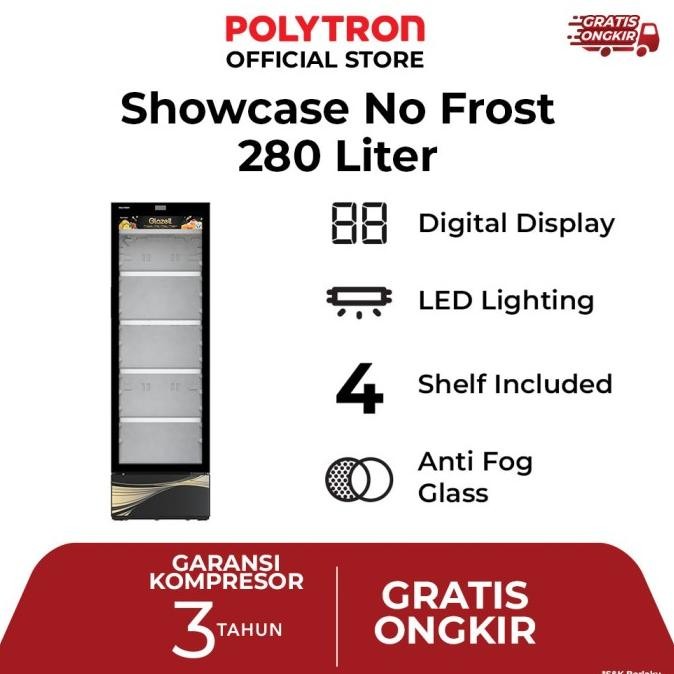 Murah POLYTRON Showcase 280 Liter SCN 238X Non COD