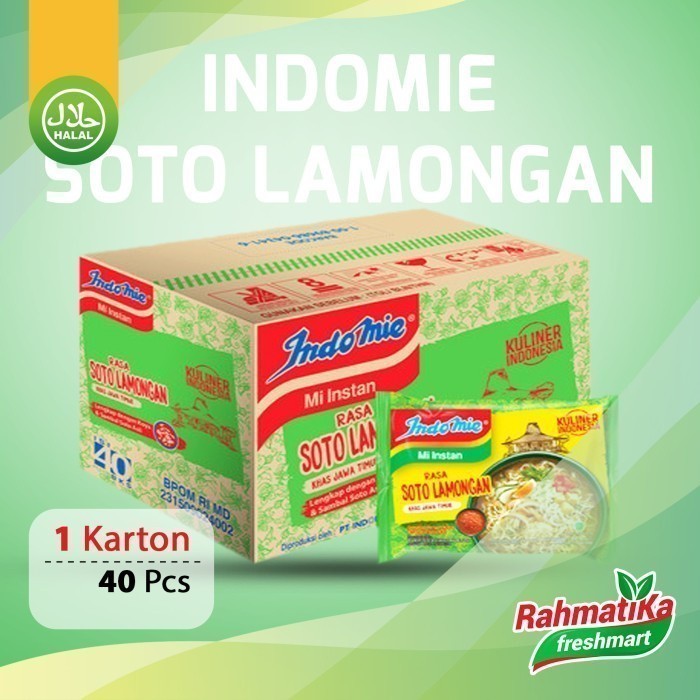

Indomie Mi Instan Soto Lamongan dgn Koya & Sambal 1 Dus/Karton