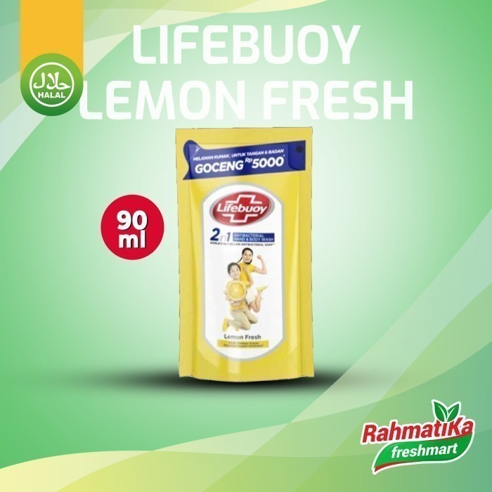 Lifebuoy Antibacterial Hand & Body Wash Lemon Fresh - Sabun Cair 90 ml