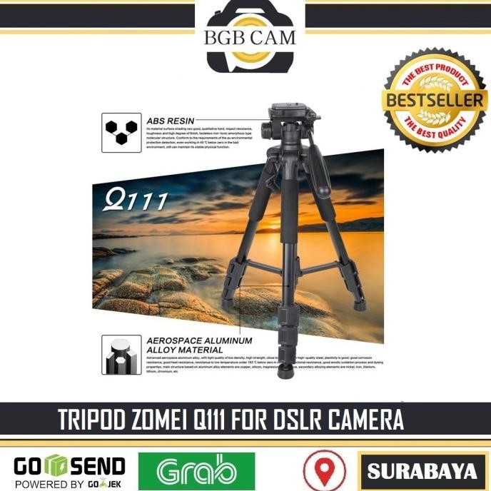 Tripod Zomei Q111 For Dslr Kamera / Mirrorless 145 Cm Bahan Tebal Ori Original Dan Terpercaya