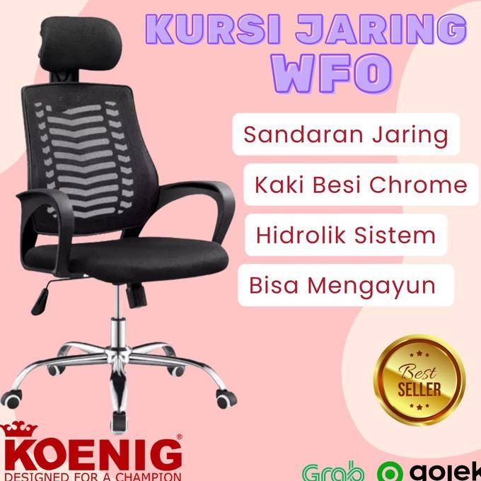 Sale Kursi Kantor Jaring Kk053 / Kursi Jaring Headrest / Kursi Kerja Jaring