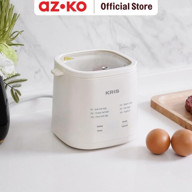 Murah AZKO Kris Alat Perebus Telur Multifungsi - Putih Egg Boiler Steamer Electric Mesin Rebus Telur