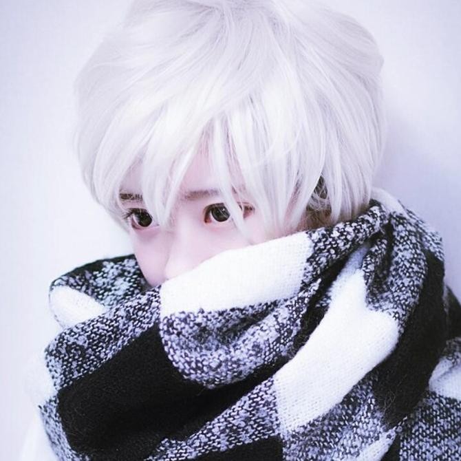 Murah Wig / Rambut Palsu Pendek Warna Putih Untuk Pria