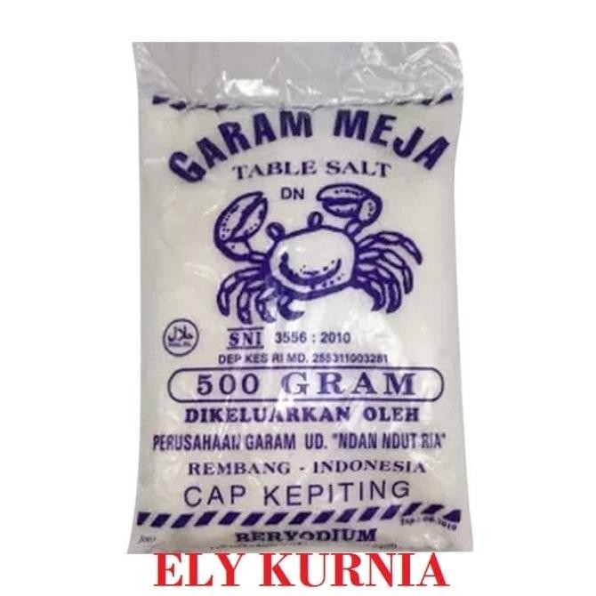

Garam Meja Cap Kepiting 1 Bal isi 20 @ 500 gr