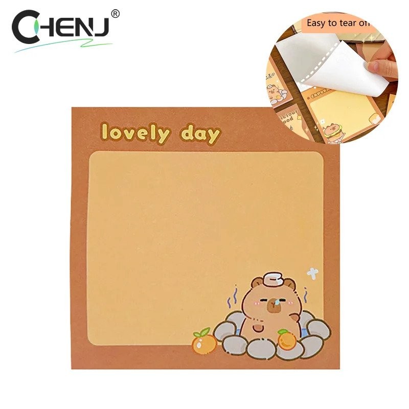

50Sheets Kawaii Capybara Cartoon Animals Sticky Notes Pad Decorative Stationery Stickers Office School Supplies Children Gifts ZHCC