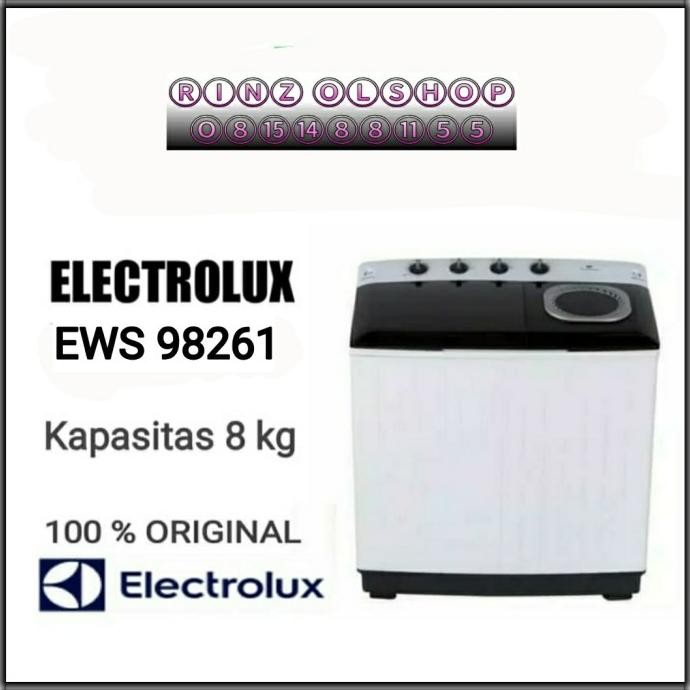 Murah MESIN CUCI ELECTROLUX EWS98261 8KG 2 TABUNG EWS 98261 WA EWS98261WA Non COD