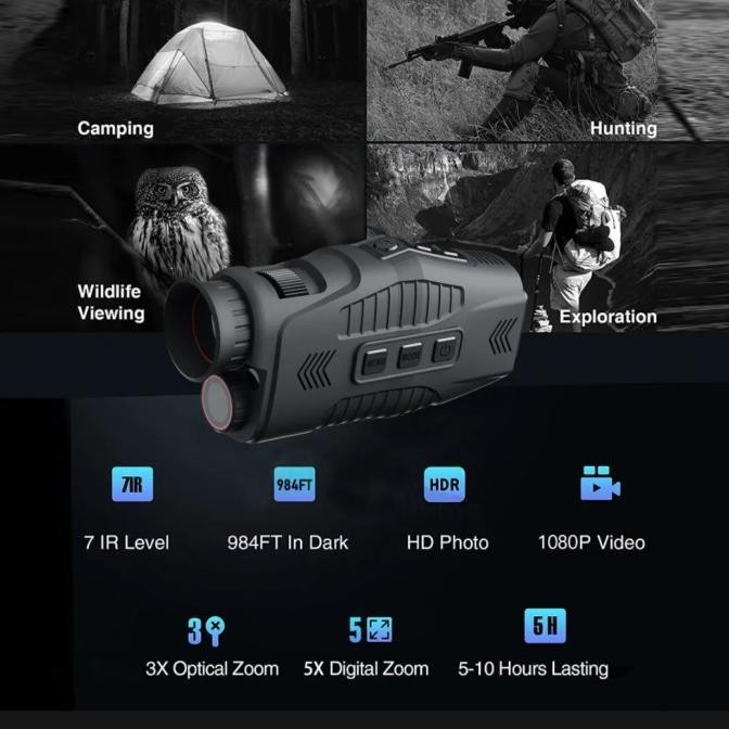 Teropong Night Vision Monocular Hunting Teleskop Binocular infrared