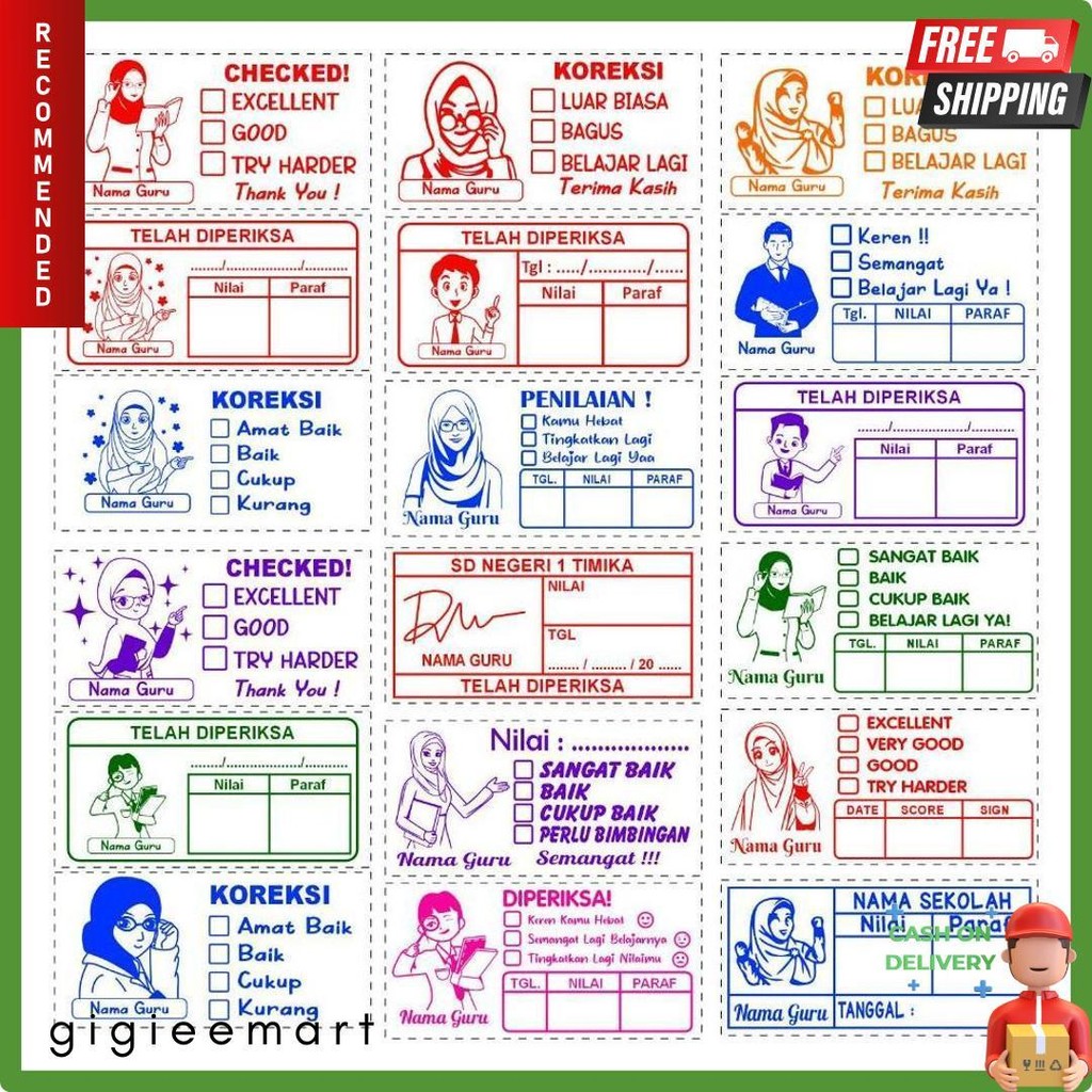 

Stempel Nilai Guru / Penilaian / Koreksi / Checked Diskon Setengah Harga