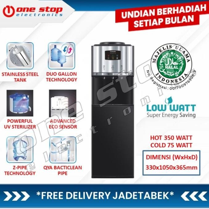 Murah SANKEN HWD-H230SS Dispenser Duo Galon Atas Bawah Oasis Stainless Steel Non COD