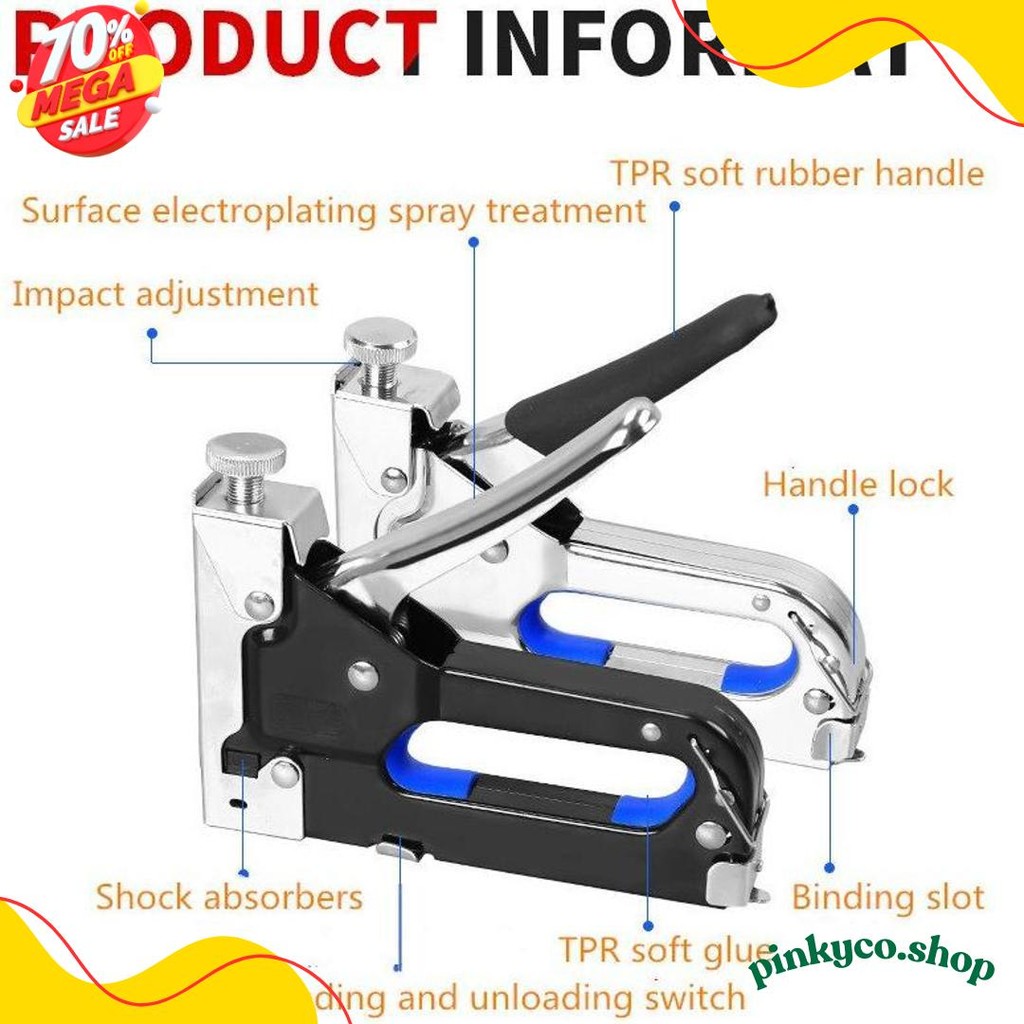 

Staples Gun Tacker Mollar 3 In 1 / Staple Jok Tembak Hekter 3 Way Dapat 3 Jenis Paku/3 In 1 Staples Gun Tacker Mollar Diskon