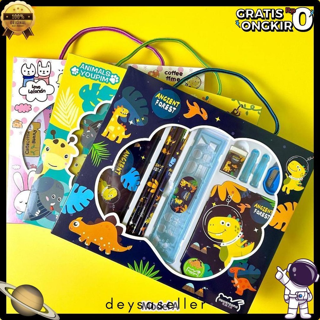 

Alat Tulis Set Paket Komplit 7 In 1 / Stationery Complete Lengkap / Kotak Pensil Anak / Souvenir Hadiah Kado / Sekolah Karakter Kartun Lucu Animal Hewan / Perlengkapan Tulis / Tempat Pensil Terlengkap Dan Termurah