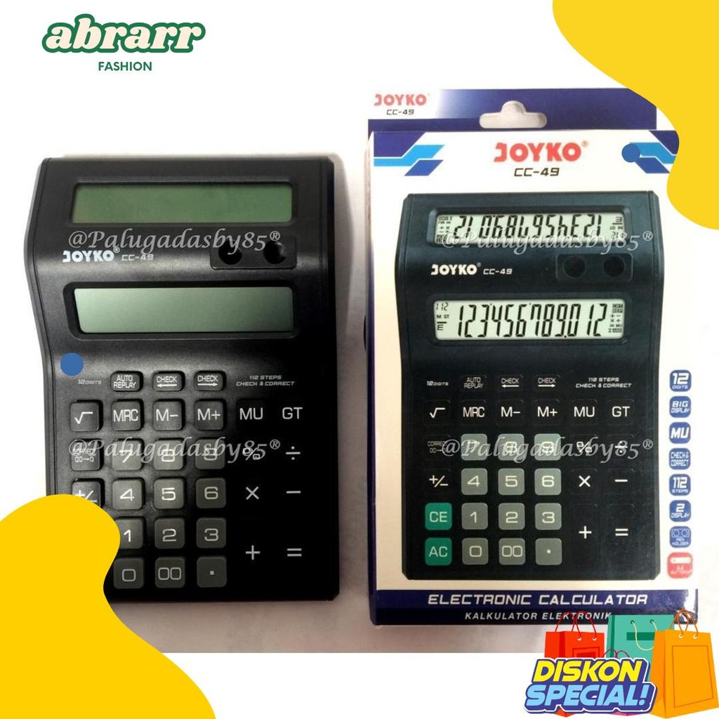 

Kalkulator Joyko Cc-49 12 Digits 2 Display (1 Biji) / Calculator Joyko Cc-49 / Joyko Cc 49 / Cc49 Terlengkap Dan Termurah