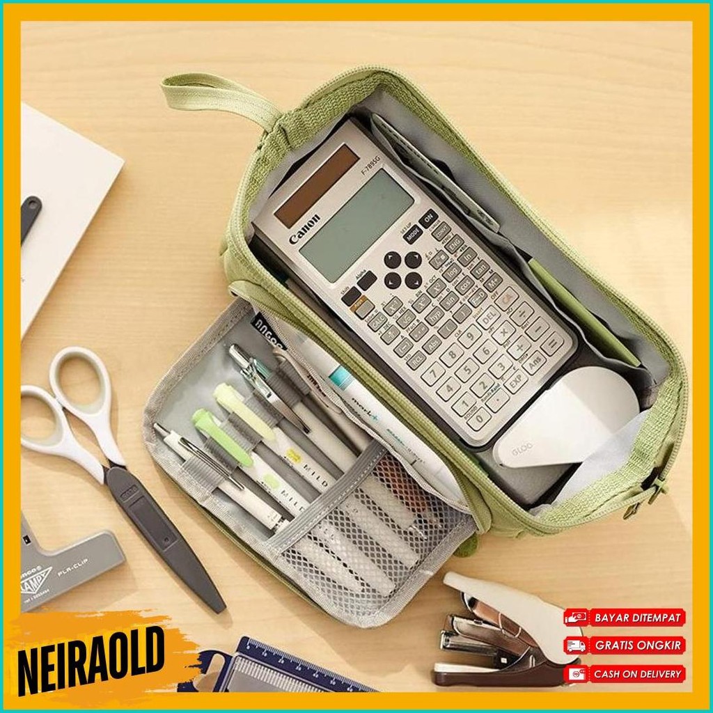

[Cod] Angoo Super Large Capacity Pencil Case Kawaii Korean Pencil Cases Aesthetic Stationery Office Desk Storage Bag For Girls School Supplies Flash Sale! Diskon Hingga 70%