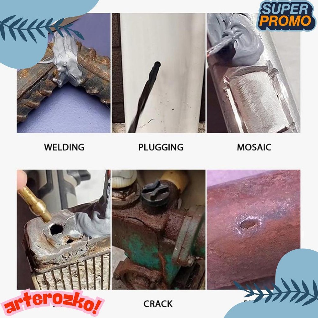 

100G Untuk Reparasi Mobil / Rumah (Lem Besi Kayu Kaca Plastik Karet Metal)Lem Perekat Super Pasta Perbaikan Metal Casting Glue Terlaris! Produk Ini Banyak Dicari