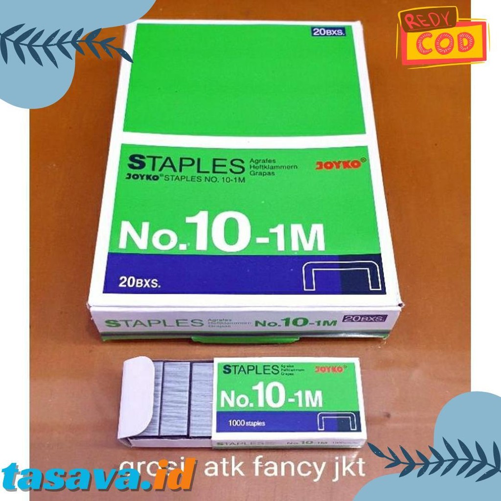 

( 1 Dus = 20 Pak Kecil ) 10-1M Staples Steples Isi Stapler Stepler Neces Joyko No. 10 - 1M Kecil Terlengkap Dan Termurah