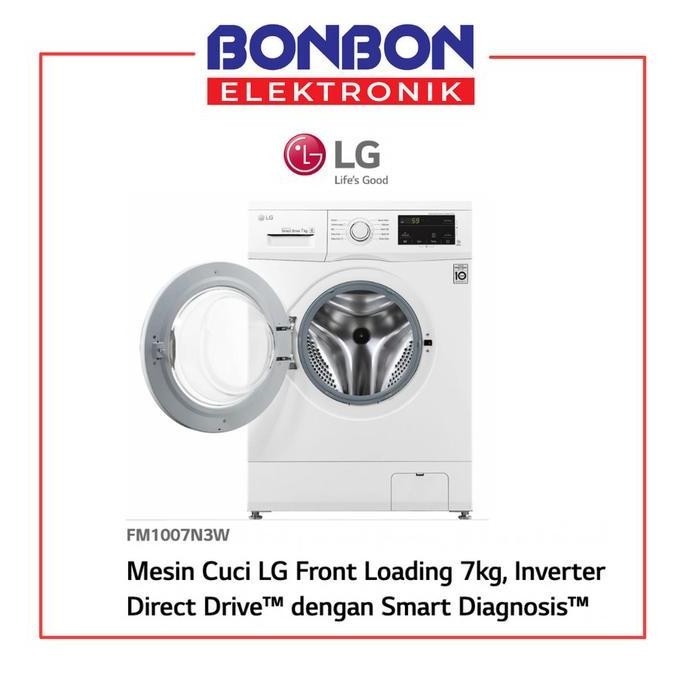 Murah LG Mesin Cuci Front Loading 7KG FM1007N3W Inverter Smart ThinQ Wifi Non COD