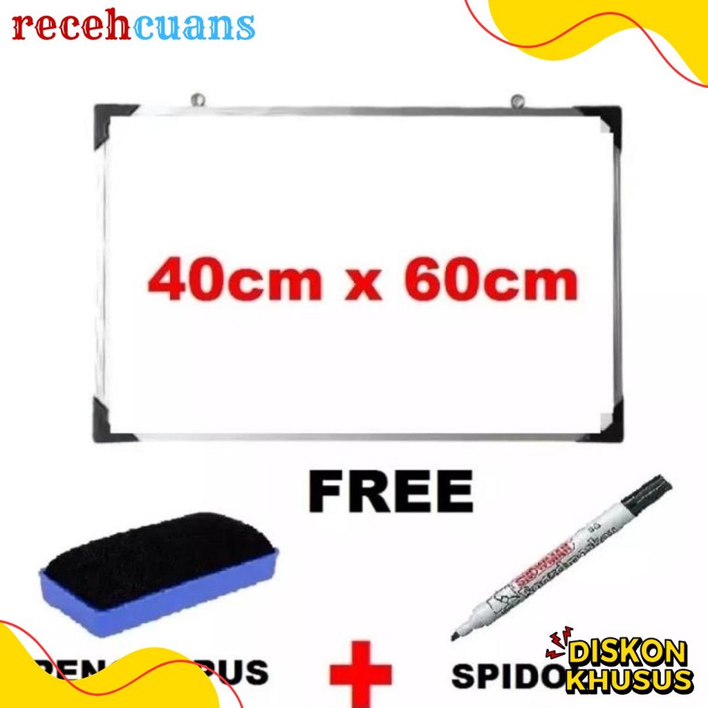 

Papan Tulis Whiteboard 40 X 60 Cm Gratis Spidol Dan Penghapus List Alumunium Terlaris Diskon