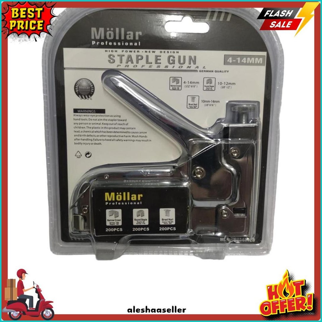 

Gun Tacker Alat Staples Dan Paku Tembak 3In1 / Staple Gun Mollar 4-14Mm / Stapler Tembak Manual Terlengkap Dan Termurah