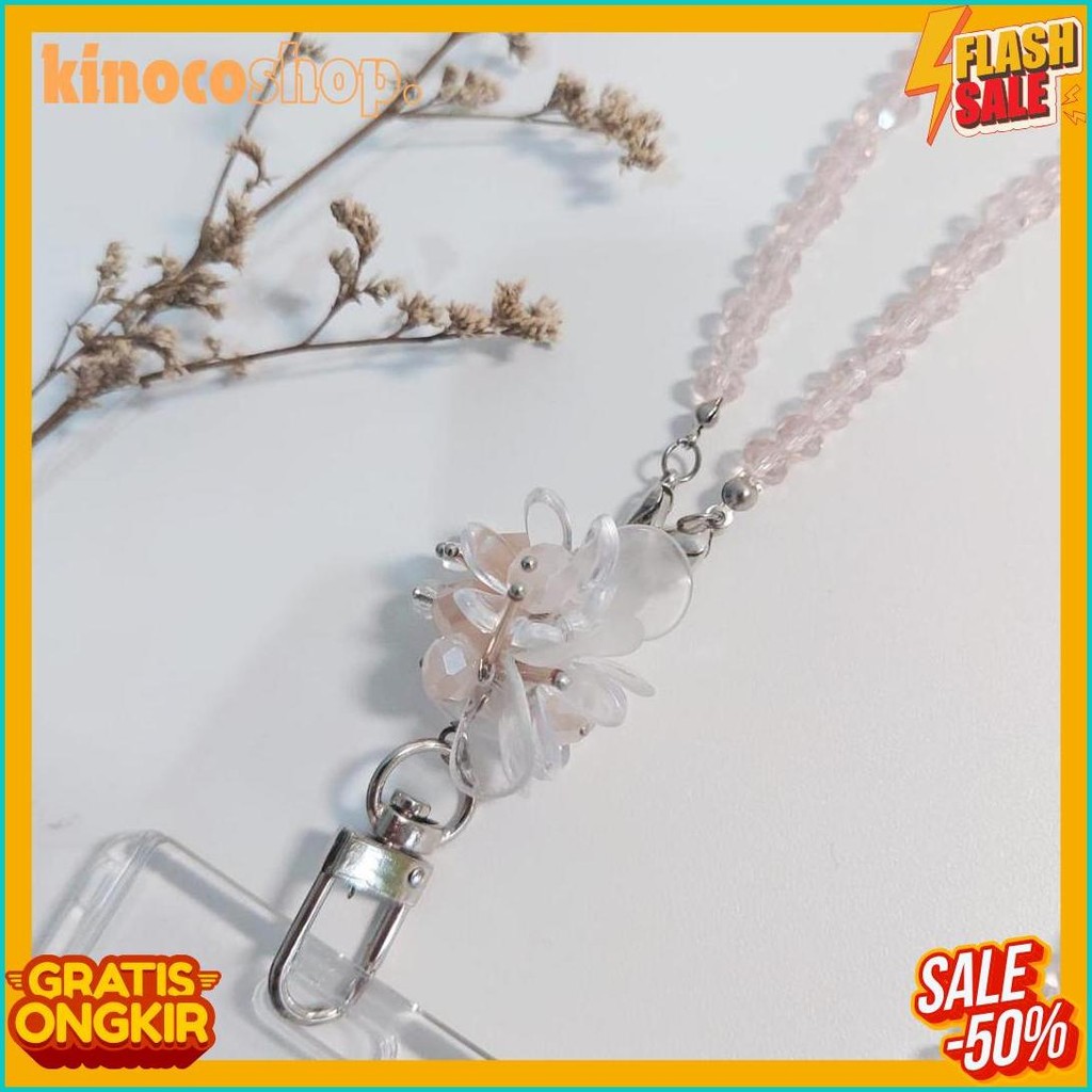 

[Lalaluna] Lanyard Crystal Beads Aesthetic | Gantungan Id Card Kantor - Bloom Terlengkap Dan Termurah