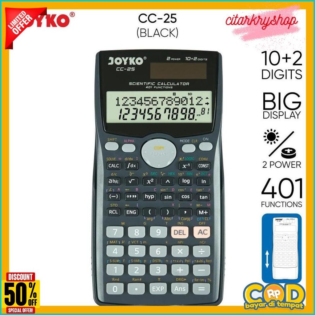 

Joyko Cc-25Co ~ Kalkulator Sekolah Scientific Calculator Color Cc25Co Kuliah Diskon